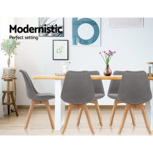 Load image into Gallery viewer, 2x Waiting Room Chairs - Retro - Beech - Fabric - Light Grey
