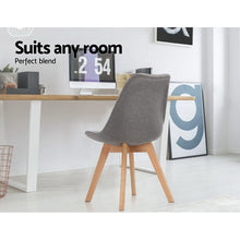 Load image into Gallery viewer, 2x Waiting Room Chairs - Retro - Beech - Fabric - Light Grey
