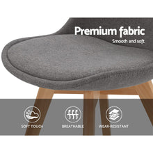 Load image into Gallery viewer, 2x Waiting Room Chairs - Retro - Beech - Fabric - Light Grey

