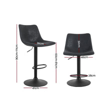 Load image into Gallery viewer, 2x Chair Stools - Classic Vintage Leather - Gas Lift/Swivel - Brown, Black
