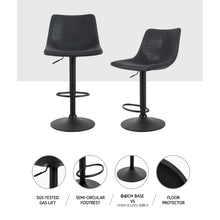 Load image into Gallery viewer, 2x Chair Stools - Classic Vintage Leather - Gas Lift/Swivel - Brown, Black
