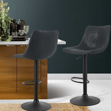 Load image into Gallery viewer, 2x Chair Stools - Classic Vintage Leather - Gas Lift/Swivel - Brown, Black

