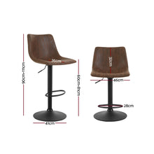 Load image into Gallery viewer, 2x Chair Stools - Classic Vintage Leather - Gas Lift/Swivel - Brown, Black
