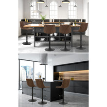 Load image into Gallery viewer, 2x Chair Stools - Classic Vintage Leather - Gas Lift/Swivel - Brown, Black
