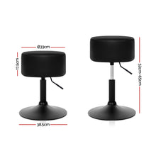 Load image into Gallery viewer, 2x Chair Stools - Leather - Gas Lift/Swivel - Black
