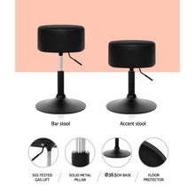 Load image into Gallery viewer, 2x Chair Stools - Leather - Gas Lift/Swivel - Black
