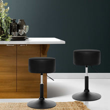Load image into Gallery viewer, 2x Chair Stools - Leather - Gas Lift/Swivel - Black
