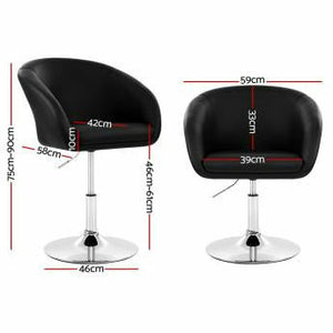Chair Stool - Gas Lift/Swivel - Leather - Circular - Black