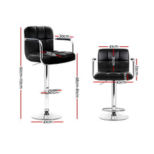 Load image into Gallery viewer, 2x Chair Stools - Leather/Chrome - Gas Lift/Swivel - White, Black
