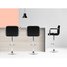 Load image into Gallery viewer, 2x Chair Stools - Leather/Chrome - Gas Lift/Swivel - White, Black
