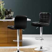 Load image into Gallery viewer, 2x Chair Stools - Leather/Chrome - Gas Lift/Swivel - White, Black
