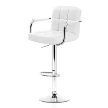 Load image into Gallery viewer, 2x Chair Stools - Leather/Chrome - Gas Lift/Swivel - White, Black
