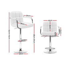 Load image into Gallery viewer, 2x Chair Stools - Leather/Chrome - Gas Lift/Swivel - White, Black
