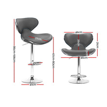 Load image into Gallery viewer, 2x Chair Stools - Leather/Chrome - Gas lift - Swivel - 2 Colours - Teal &amp; Grey
