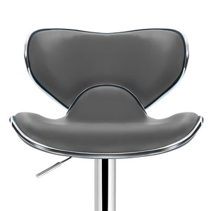2x Chair Stools - Leather/Chrome - Gas lift - Swivel - 2 Colours - Teal & Grey