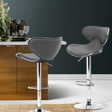 Load image into Gallery viewer, 2x Chair Stools - Leather/Chrome - Gas lift - Swivel - 2 Colours - Teal &amp; Grey
