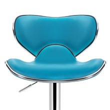 Load image into Gallery viewer, 2x Chair Stools - Leather/Chrome - Gas lift - Swivel - 2 Colours - Teal &amp; Grey
