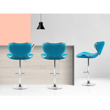 Load image into Gallery viewer, 2x Chair Stools - Leather/Chrome - Gas lift - Swivel - 2 Colours - Teal &amp; Grey
