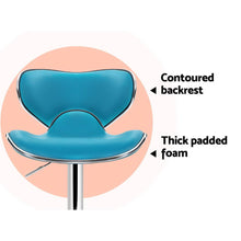 Load image into Gallery viewer, 2x Chair Stools - Leather/Chrome - Gas lift - Swivel - 2 Colours - Teal &amp; Grey
