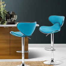 Load image into Gallery viewer, 2x Chair Stools - Leather/Chrome - Gas lift - Swivel - 2 Colours - Teal &amp; Grey
