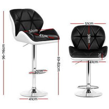 Load image into Gallery viewer, 2x Chair Stools - Leather - Swivel/Gas Lift - Black
