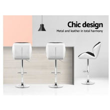 Load image into Gallery viewer, 2x Chair Stools - Leather - Swivel/Gas Lift - Black
