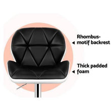 Load image into Gallery viewer, 2x Chair Stools - Leather - Swivel/Gas Lift - Black

