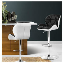 Load image into Gallery viewer, 2x Chair Stools - Leather - Swivel/Gas Lift - Black
