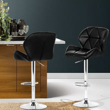 Load image into Gallery viewer, 2x Chair Stools - Leather/Chrome - Gas Lift - Adjustable - 2 Colours - Black, Grey
