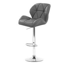 Load image into Gallery viewer, 2x Chair Stools - Leather/Chrome - Gas Lift - Adjustable - 2 Colours - Black, Grey
