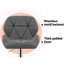 Load image into Gallery viewer, 2x Chair Stools - Leather/Chrome - Gas Lift - Adjustable - 2 Colours - Black, Grey
