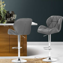 Load image into Gallery viewer, 2x Chair Stools - Leather/Chrome - Gas Lift - Adjustable - 2 Colours - Black, Grey
