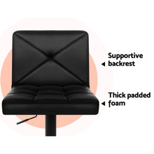 Load image into Gallery viewer, 2x Chair Stools - PU Leather - Gas Lift/Swivel - Black
