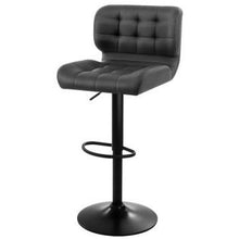 Load image into Gallery viewer, Artiss 2x Kitchen Bar Stools Gas Lift Bar Stool Chairs Swivel Leather Black Grey
