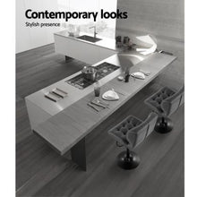 Load image into Gallery viewer, Artiss 2x Kitchen Bar Stools Gas Lift Bar Stool Chairs Swivel Leather Black Grey
