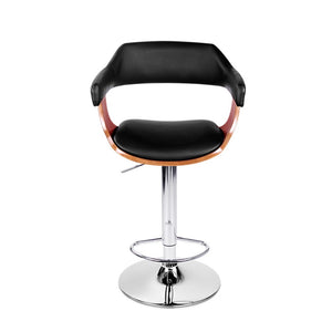 Chair Stool - Wood/Leather/Chrome - Gas Lift - 2 Colours - White, Black