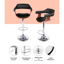 Load image into Gallery viewer, Chair Stool - Wood/Leather/Chrome - Gas Lift - 2 Colours - White, Black
