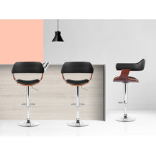 Load image into Gallery viewer, Chair Stool - Wood/Leather/Chrome - Gas Lift - 2 Colours - White, Black
