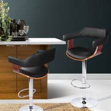 Load image into Gallery viewer, Chair Stool - Wood/Leather/Chrome - Gas Lift - 2 Colours - White, Black
