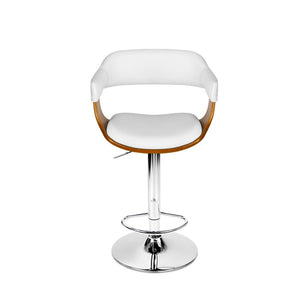 Chair Stool - Wood/Leather/Chrome - Gas Lift - 2 Colours - White, Black
