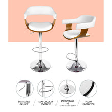 Load image into Gallery viewer, Chair Stool - Wood/Leather/Chrome - Gas Lift - 2 Colours - White, Black
