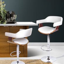 Load image into Gallery viewer, Chair Stool - Wood/Leather/Chrome - Gas Lift - 2 Colours - White, Black
