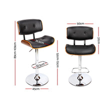 Load image into Gallery viewer, Chair Stool - Leather/Wood &amp; Chrome - Gas Lift - 2 Colours - Black, White
