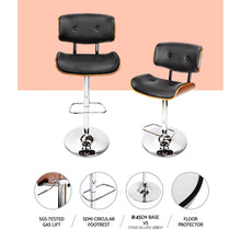 Load image into Gallery viewer, Chair Stool - Leather/Wood &amp; Chrome - Gas Lift - 2 Colours - Black, White
