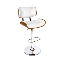 Load image into Gallery viewer, Chair Stool - Leather/Wood &amp; Chrome - Gas Lift - 2 Colours - Black, White
