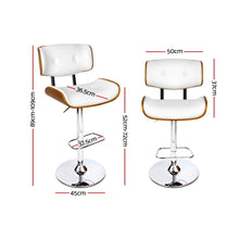 Load image into Gallery viewer, Chair Stool - Leather/Wood &amp; Chrome - Gas Lift - 2 Colours - Black, White
