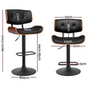 Chair Stool - Leather - Gas Lift/Swivel - Black