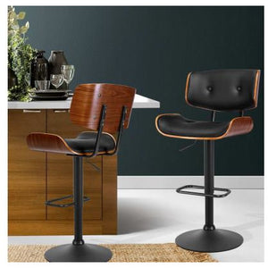 Chair Stool - Leather - Gas Lift/Swivel - Black