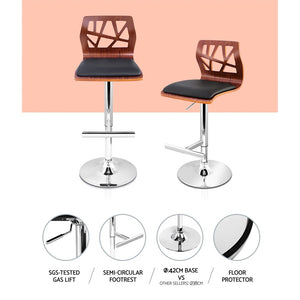 2x Chair Stools - Wood - Gas Lift - 2 Colours - White, Black