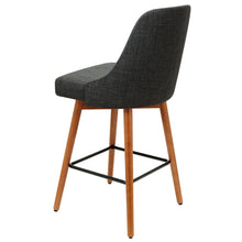 Load image into Gallery viewer, 2x Chair Stools - Wood - Fabric - Swivel - 2 Colours - Charcoal, Light Grey
